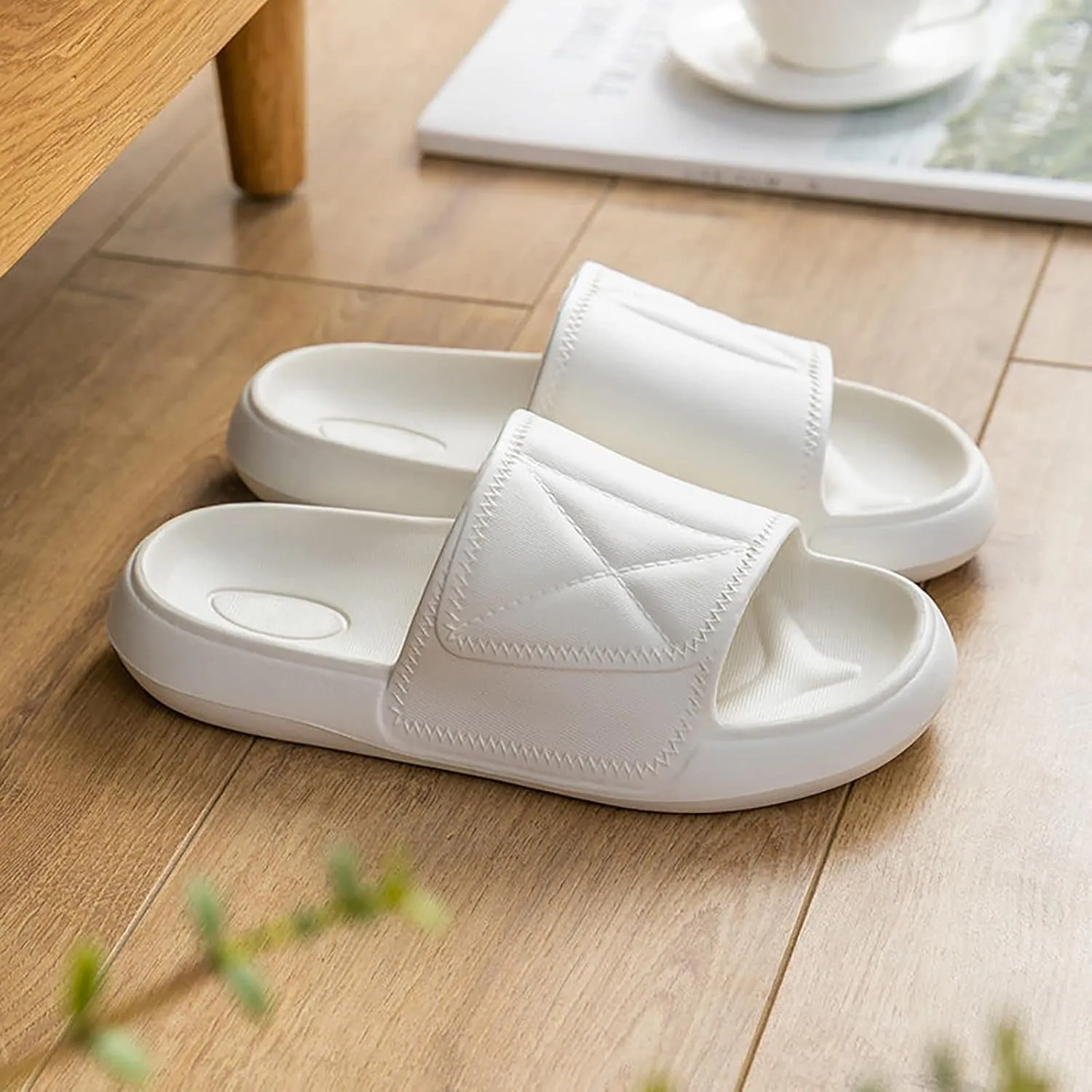 Summer Slides Sandals for Women Non Slip Quick Drying Shower Slides Pillow Slippers Pillow Slippers for Women
