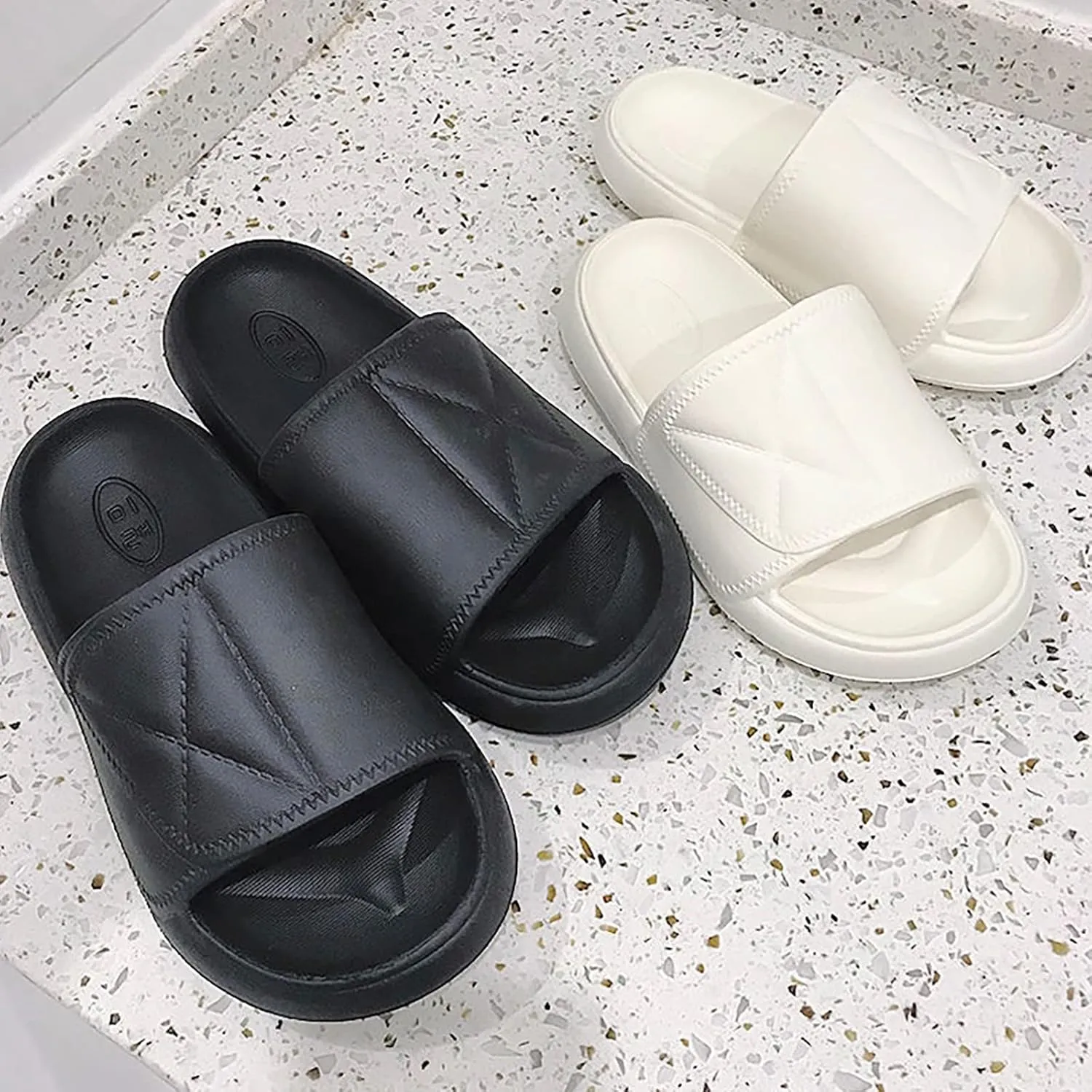 Summer Slides Sandals for Women Non Slip Quick Drying Shower Slides Pillow Slippers Pillow Slippers for Women