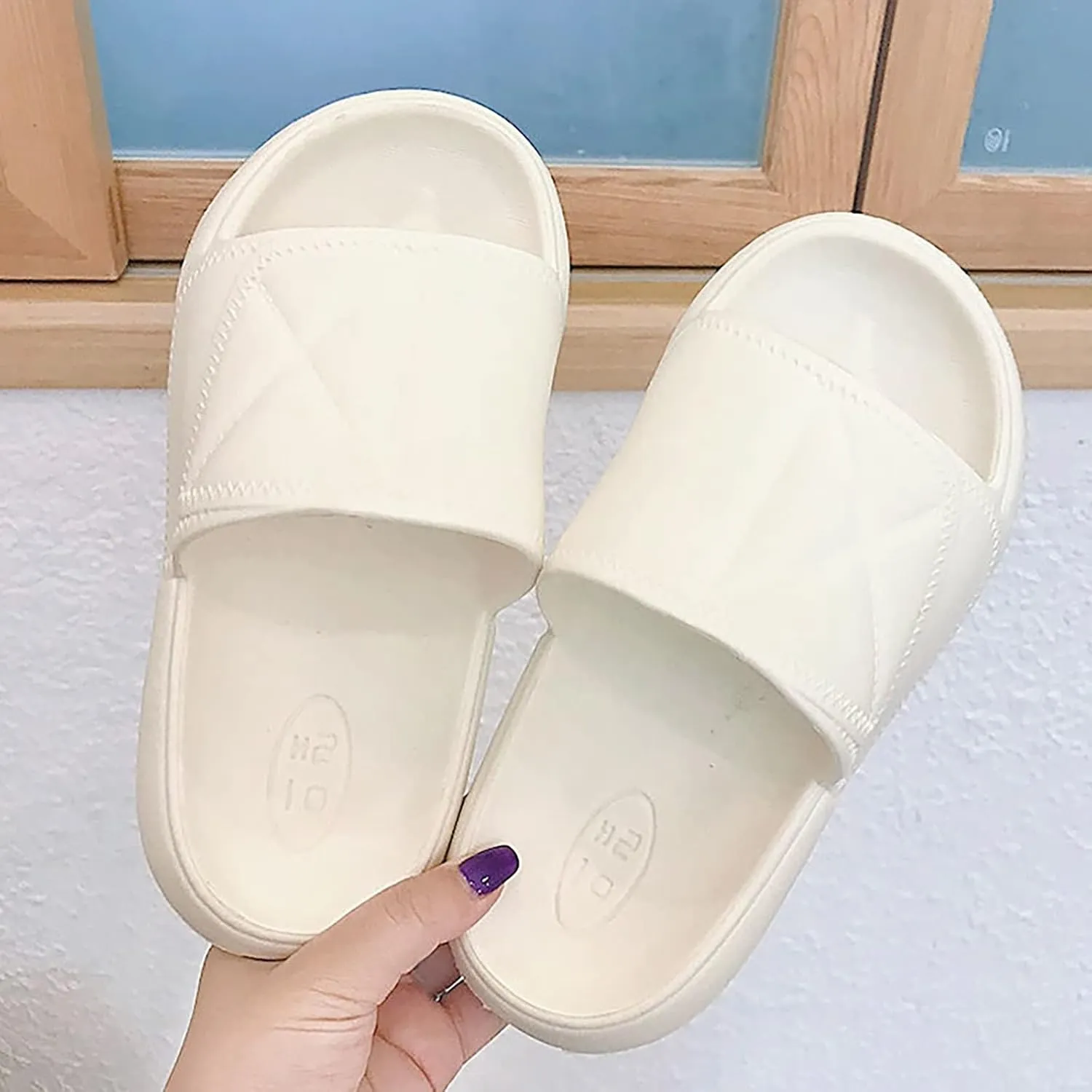 Summer Slides Sandals for Women Non Slip Quick Drying Shower Slides Pillow Slippers Pillow Slippers for Women