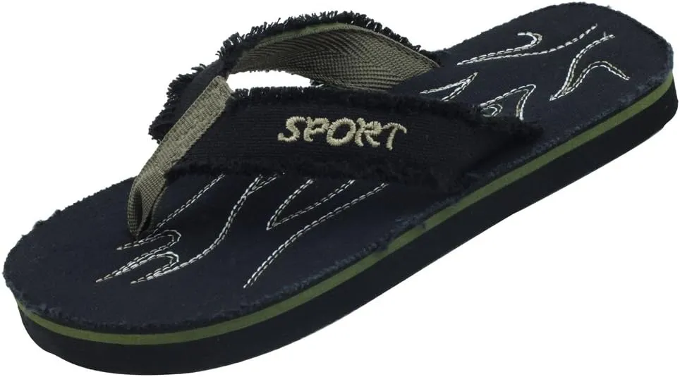 Sunville Boy's Light Weight Canvas Flip Flops Sandals