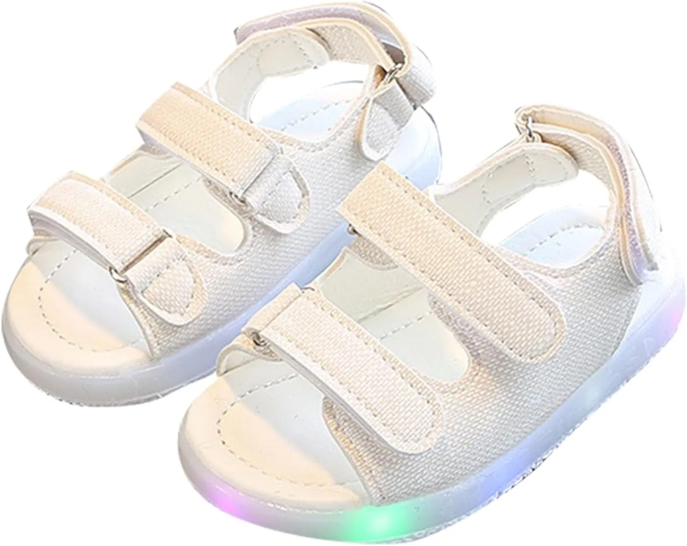 Toddler Boys Girls Light Up Luminous Sandals Non-slip Open Toe Breathable Beach Sneakers Shoes for Little Child