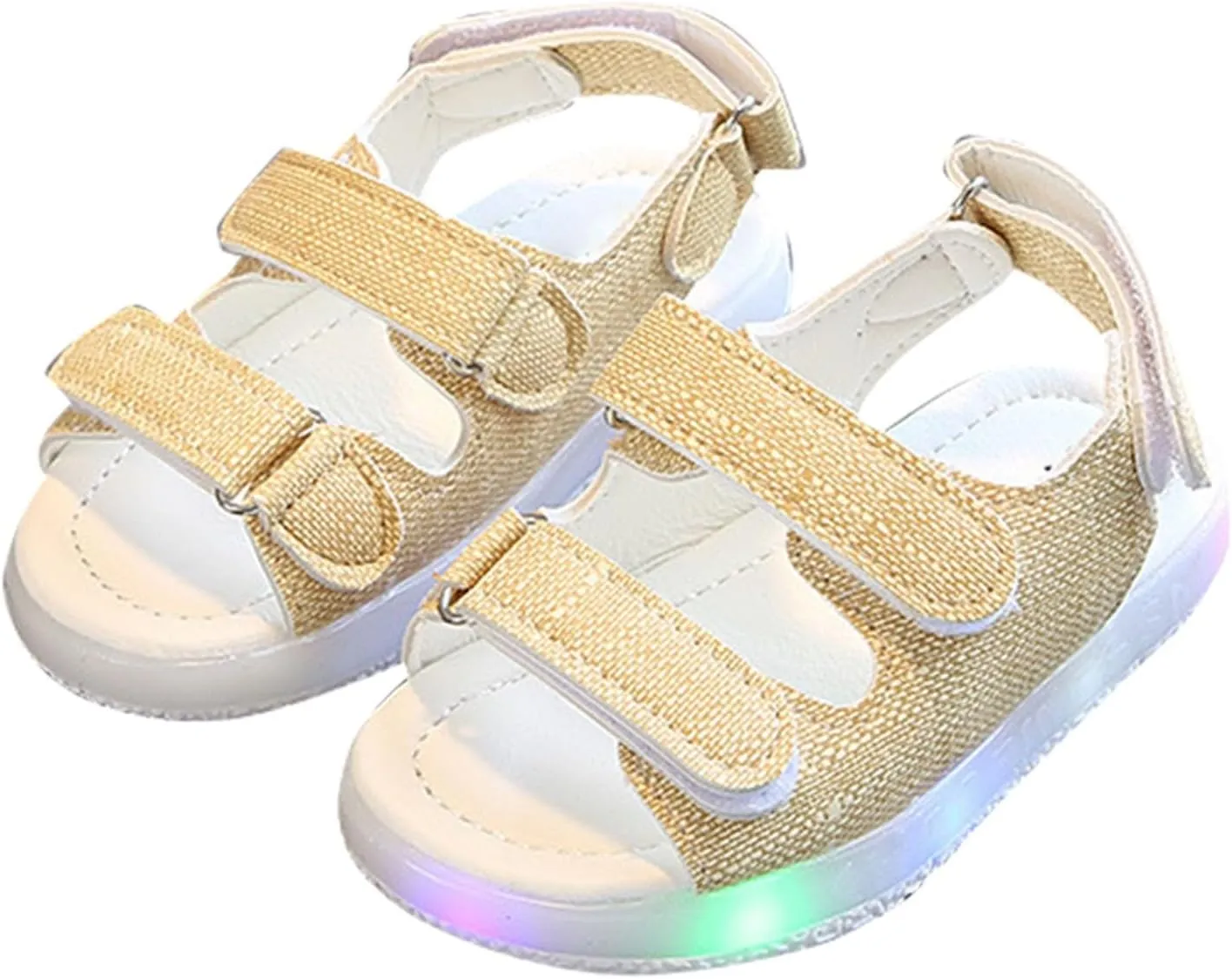 Toddler Boys Girls Light Up Luminous Sandals Non-slip Open Toe Breathable Beach Sneakers Shoes for Little Child