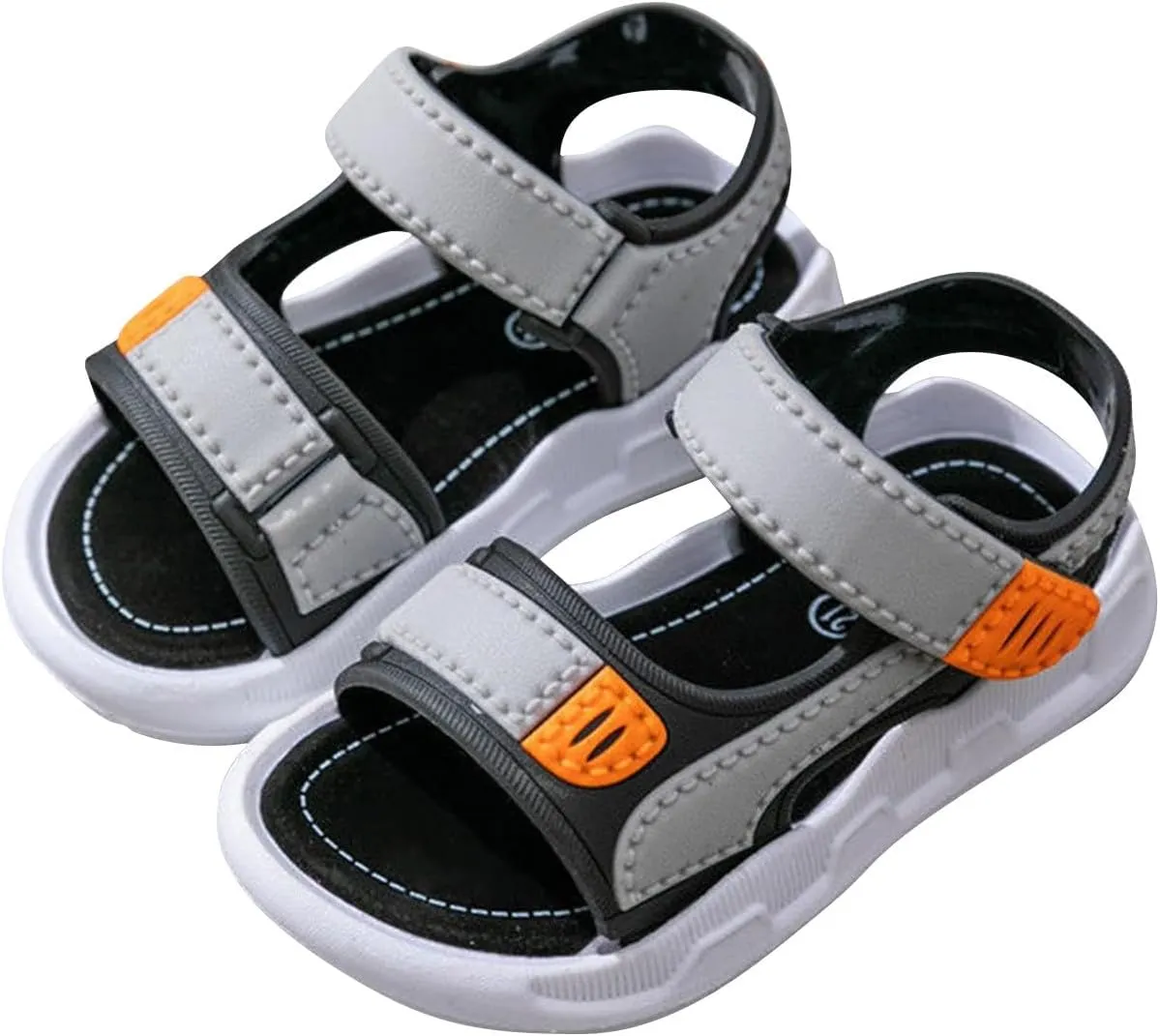 Toddler Boys Girls Light Up Sports Strap Sandals Lightweight Hook Loop Breathable Non Slip Summer Walking Shoes