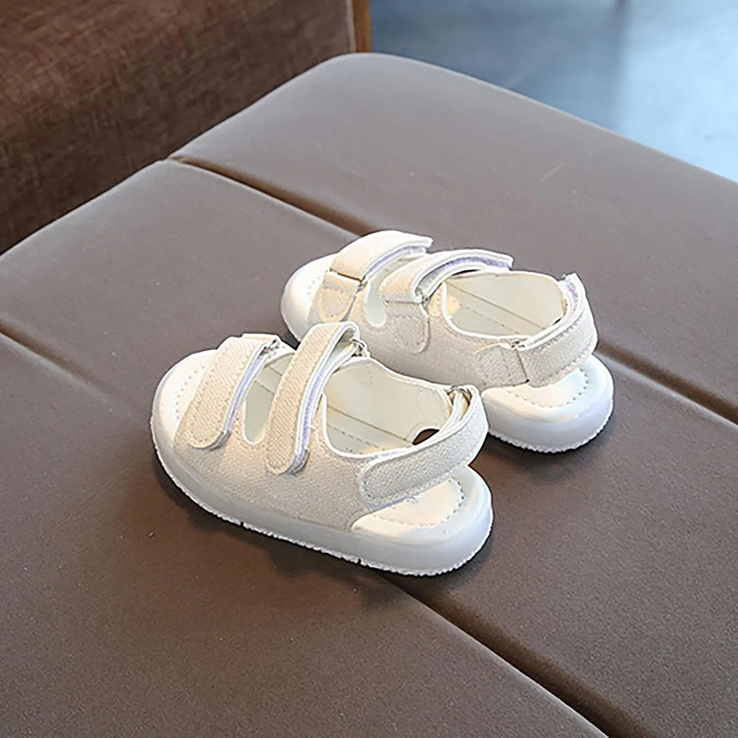Toddler Girls LED Light Up Sandals Slip On Non Slip Adjustable Strap Open Toe Beach Water Shoes Kids Sport Walking