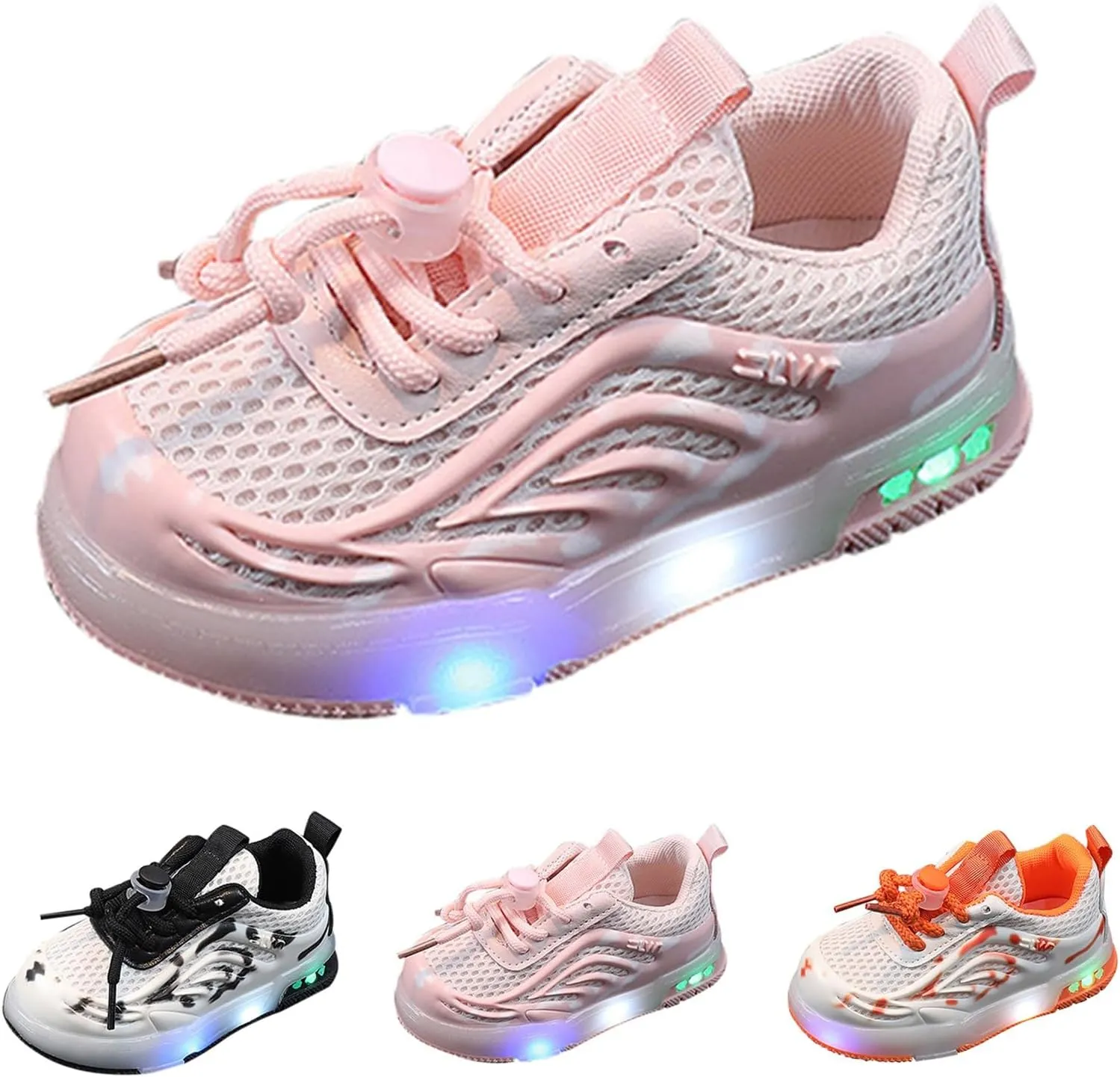 Toddler Infant Light Up Flash LED Light Breathable Sneakers Baby Kids Luminous Sports Mesh Athletic Running Shoes