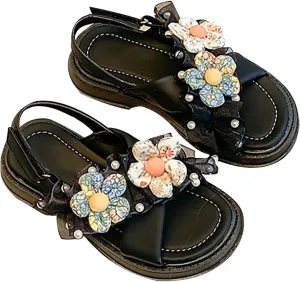 Toddler Walking Shoes Open Toe Light Weight Adjustable Straps Summer Toddler/Little Red Shoes for Kids Girls