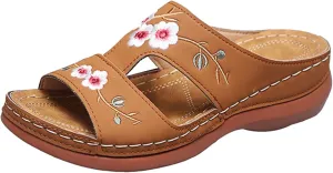 Vacation Sandals for Women Memory Foam Beach Slides Breathable Casual Sandals Women's Thick Bottom Sandals