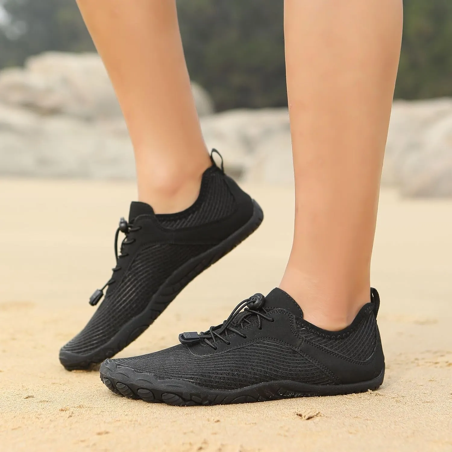 Water Shoes Mens Women Barefoot Outdoor Athletic Sport Shoes Swim Pool Beach Surf Walking Flats Wide Toe Hiking Aqua Flat Sport Diving Sailing Travel Shoe