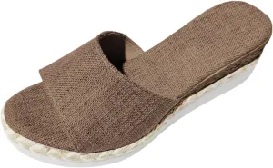 Wedge Sandals for Women 2024 Ladies Fashion Solid Color Breathable Mesh Comfortable Flat Bottom Casual Shoes
