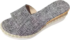 Wedge Sandals for Women 2024 Ladies Fashion Solid Color Breathable Mesh Comfortable Flat Bottom Casual Shoes
