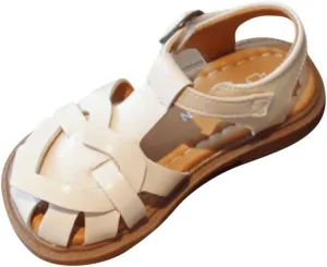 White Shoes for Girls Sticky Shoelaces Light Weight Adjustable Straps Summer Little Child/Big Kid Toddler Shoes Size 4