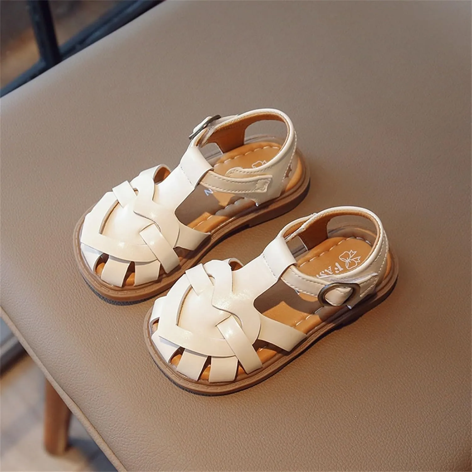 White Shoes for Girls Sticky Shoelaces Light Weight Adjustable Straps Summer Little Child/Big Kid Toddler Shoes Size 4