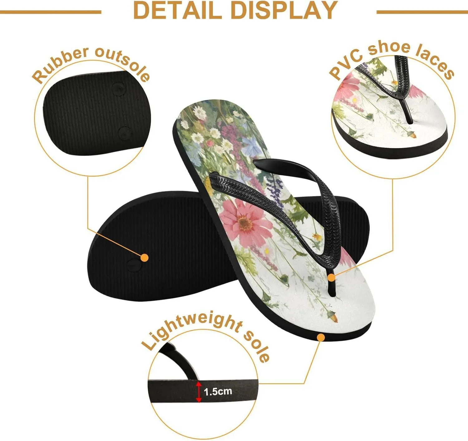 Wildflowers Butterfly Flip Flop Sandal Men's and Women's Summer Sandal | Beach & Water Shoes155