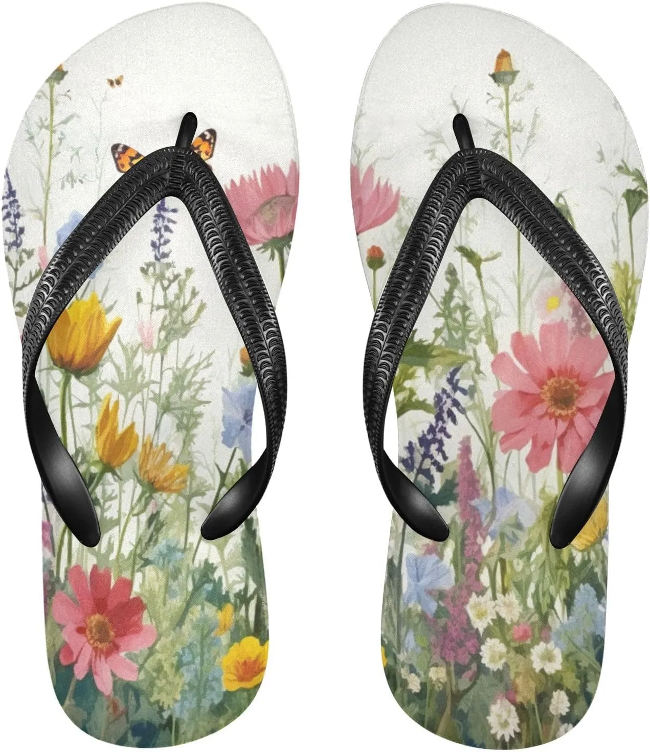 Wildflowers Butterfly Flip Flop Sandal Men's and Women's Summer Sandal | Beach & Water Shoes155