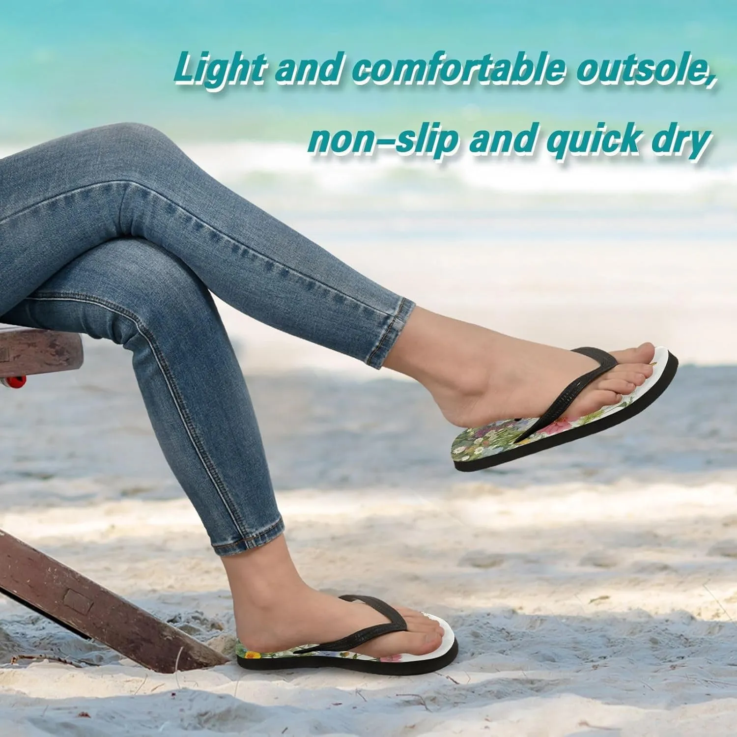 Wildflowers Butterfly Flip Flop Sandal Men's and Women's Summer Sandal | Beach & Water Shoes155