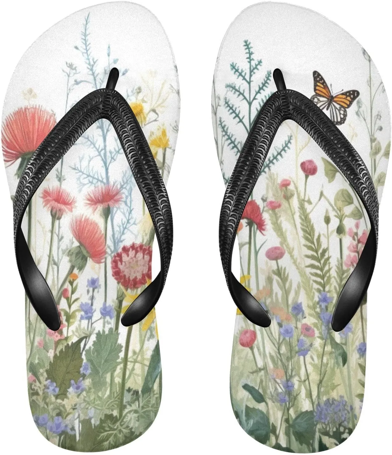 Wildflowers Butterfly Flip Flop Sandal Men's and Women's Summer Sandal | Beach & Water Shoes239