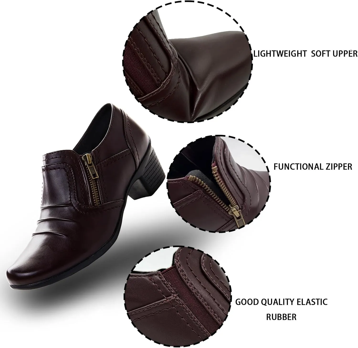 Women Dressy Shoes Low Chunky Block Heels Slip-On Office Business Work Pumps Loafers & Slip-ons
