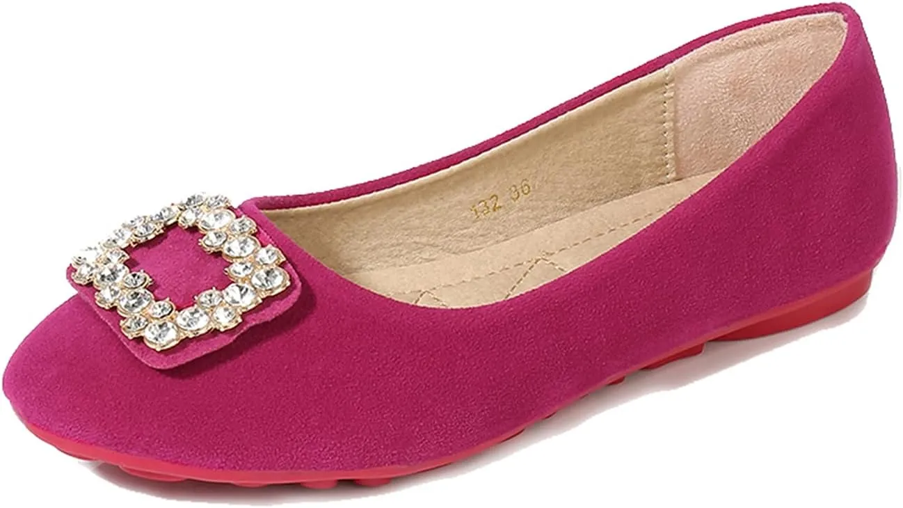 Women Loafers Flat Shoes Rhinestone Bow Summer Slip ons