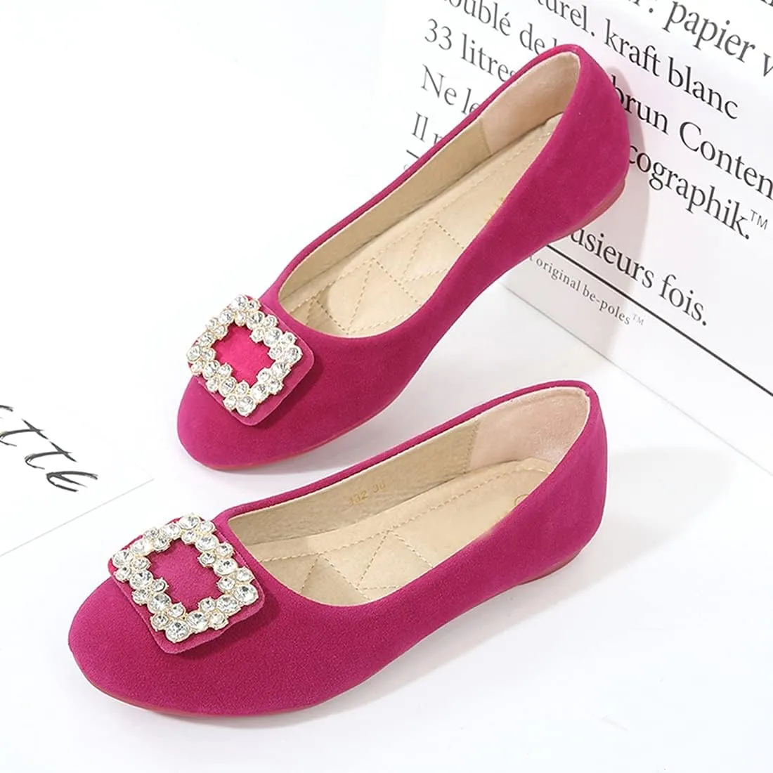 Women Loafers Flat Shoes Rhinestone Bow Summer Slip ons