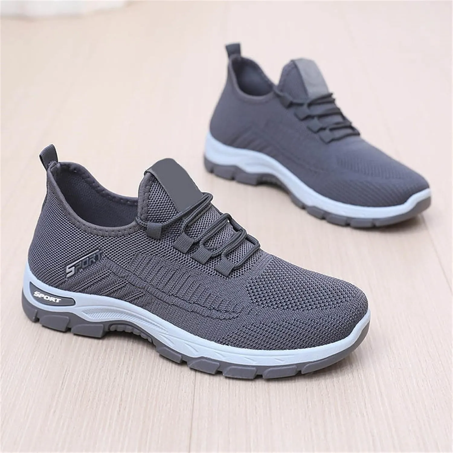 Women Men Slip On Walking Running Shoes Casual Breathable Walking Shoes Sport Athletic Sneakers Gym Tennis Slip On Comfortable Lightweight Shoe Non Slip Work Sport Athletic Trainer with Arch Support