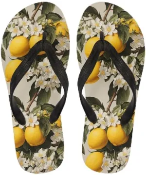 Women Retro Flip Flop Sandal Ginkgo Leaves Casual Thong Sandals Rose Feather Couple Beach Sandals Indoor or Outdoor