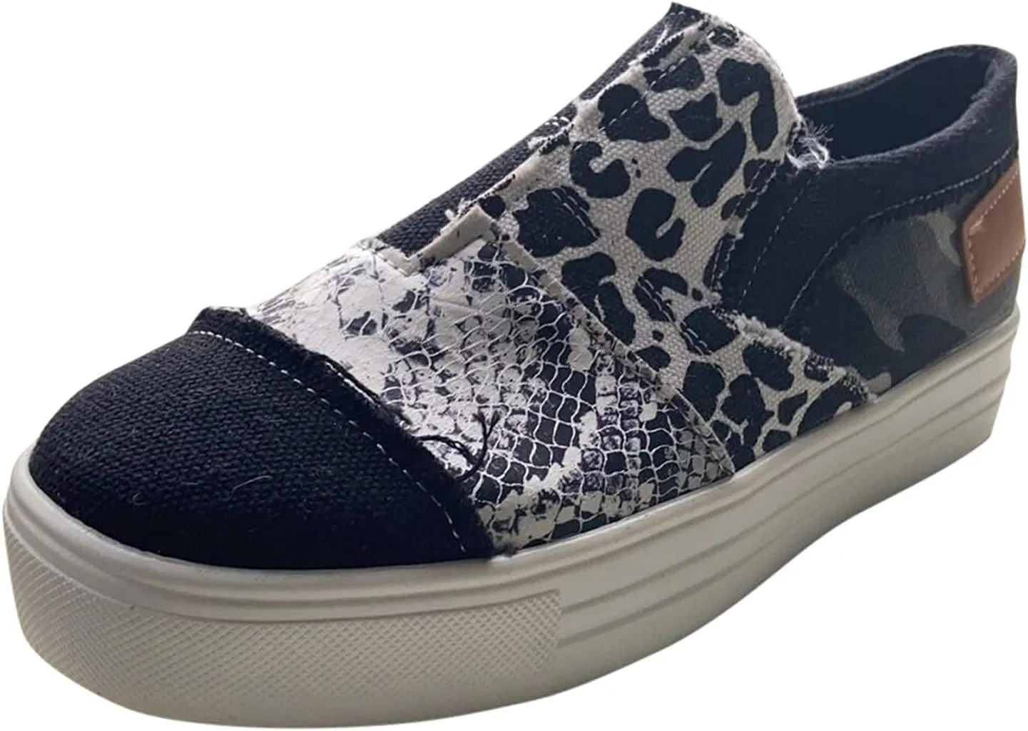 Women Walking Shoes Canvas Sneakers Leopard Print Breathable Mesh Shoes Lightweight Casual Sneakers Comfortable Non Slip Summer Shoe Orthotic Sneakers Outdoor Footwear for Beach Vacation 2025 Fashion