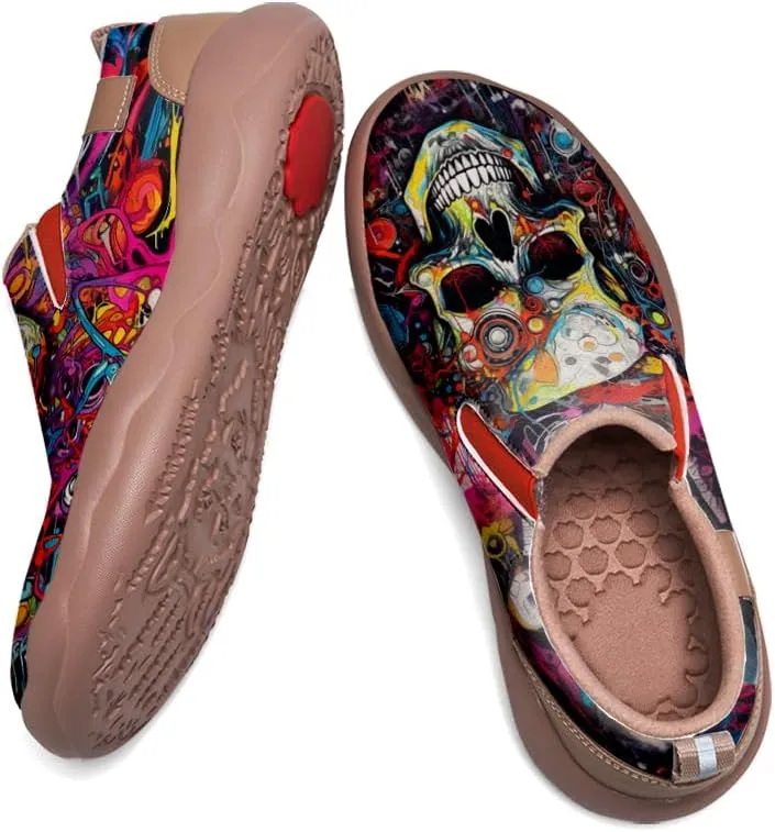 Women's Art Painted Loafers Slip-Ons Ladies Sneaker Soft Sole Anti-Slip Walking Travel Shoes