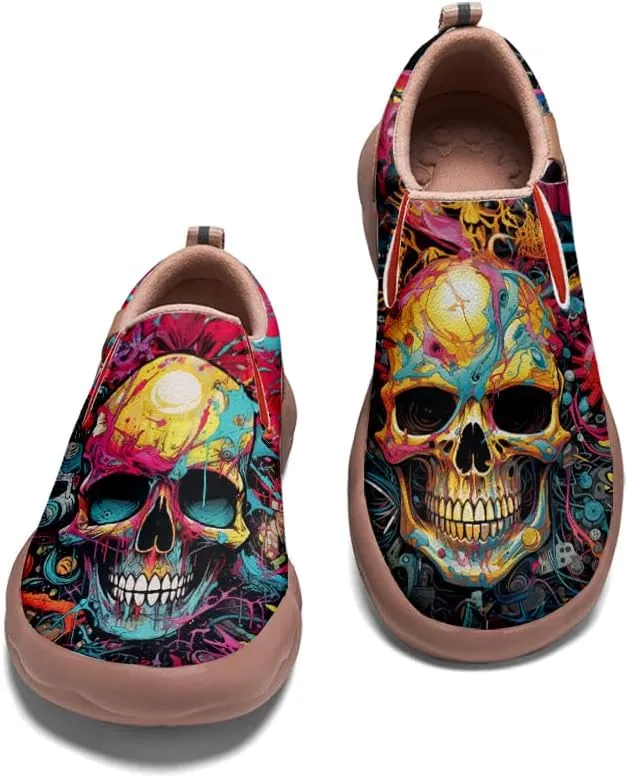 Women's Art Painted Loafers Slip-Ons Ladies Sneaker Soft Sole Anti-Slip Walking Travel Shoes