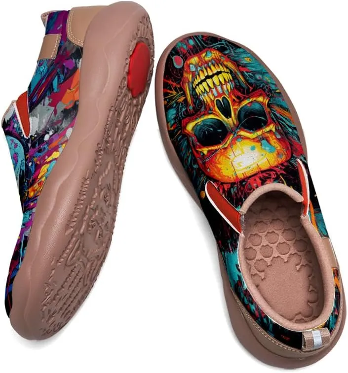 Women's Art Painted Loafers Slip-Ons Ladies Sneaker Soft Sole Anti-Slip Walking Travel Shoes