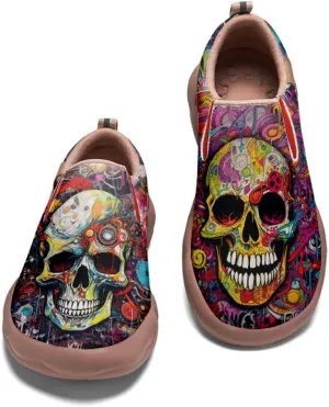 Women's Art Painted Loafers Slip-Ons Ladies Sneaker Soft Sole Anti-Slip Walking Travel Shoes