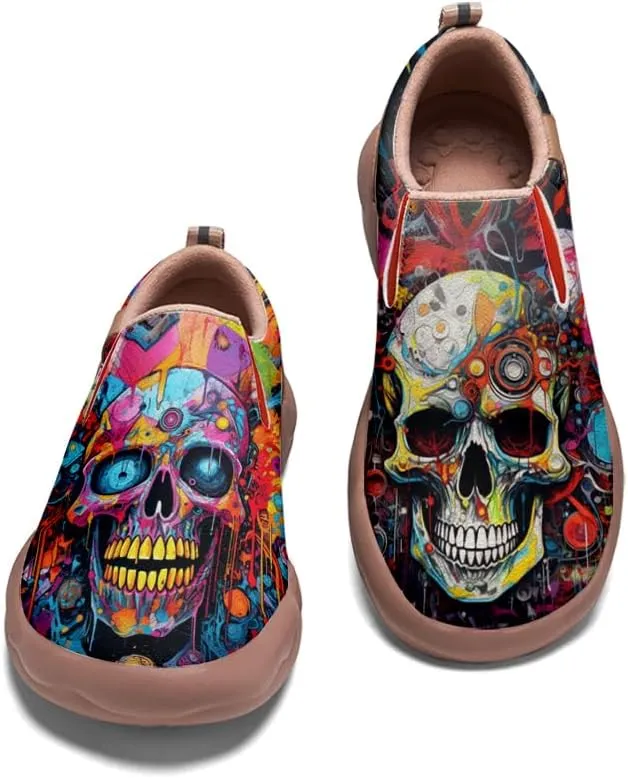 Women's Art Painted Loafers Slip-Ons Ladies Sneaker Soft Sole Anti-Slip Walking Travel Shoes
