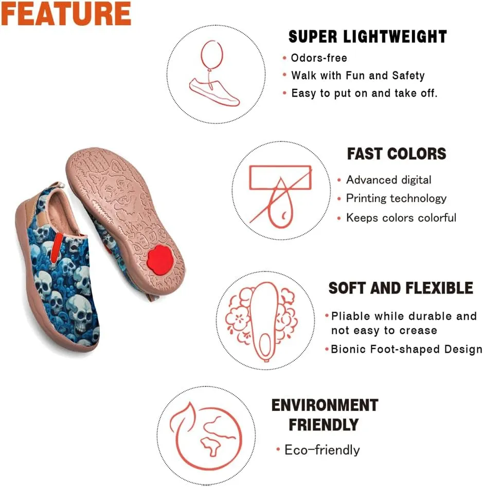 Women's Art Painted Loafers Slip-Ons Ladies Sneaker Soft Sole Anti-Slip Walking Travel Shoes