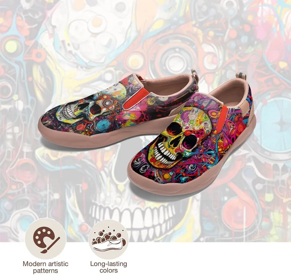 Women's Art Painted Loafers Slip-Ons Ladies Sneaker Soft Sole Anti-Slip Walking Travel Shoes