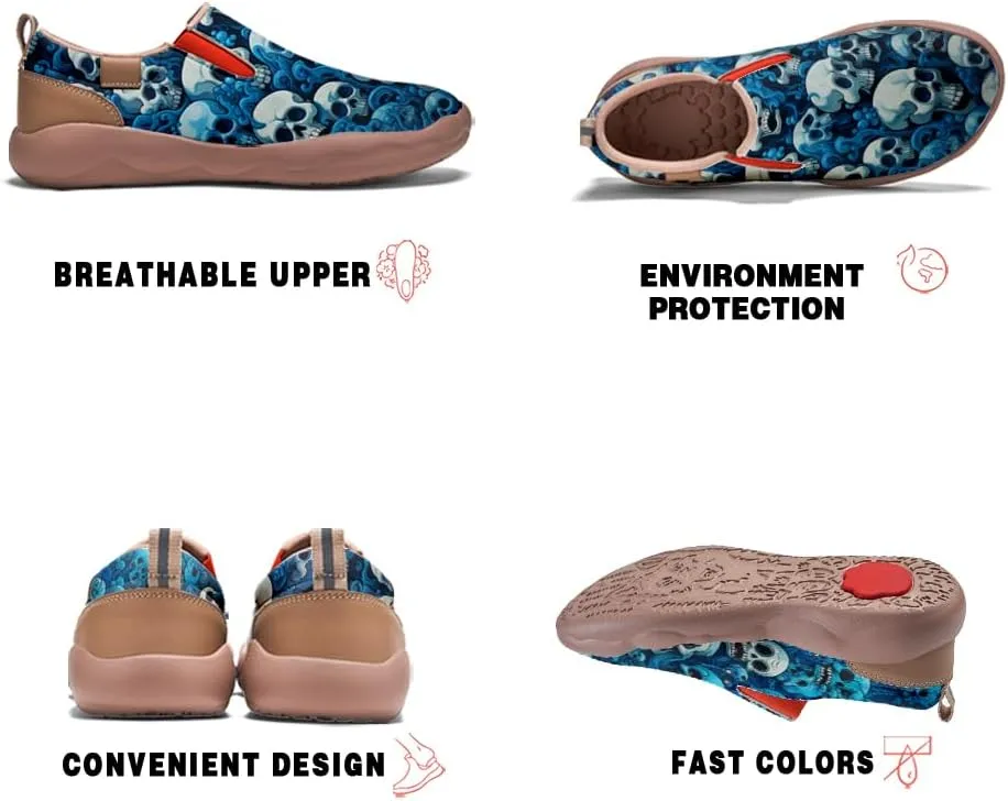 Women's Art Painted Loafers Slip-Ons Ladies Sneaker Soft Sole Anti-Slip Walking Travel Shoes