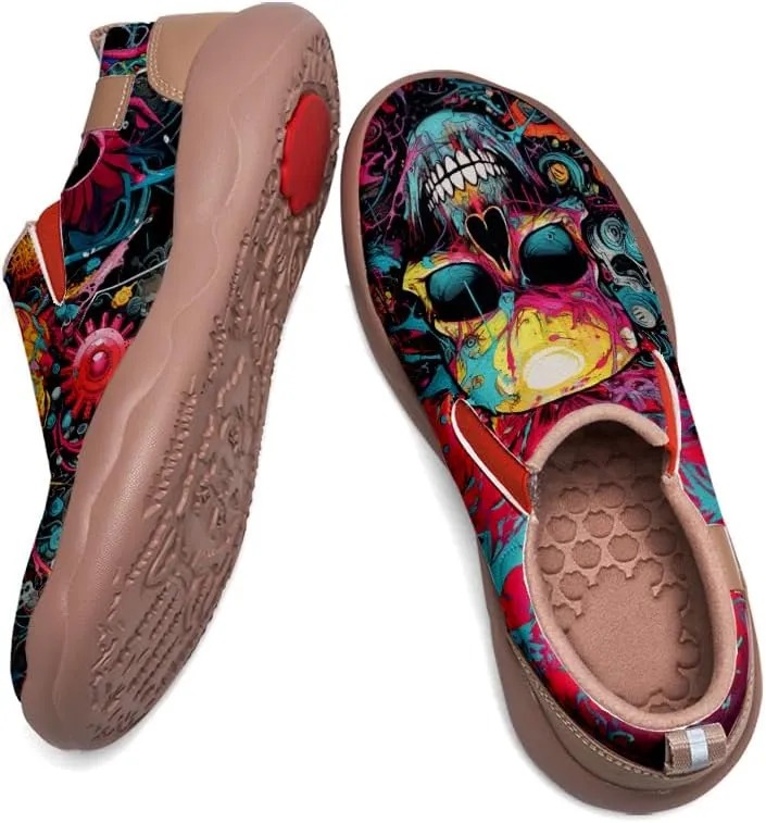 Women's Art Painted Loafers Slip-Ons Ladies Sneaker Soft Sole Anti-Slip Walking Travel Shoes