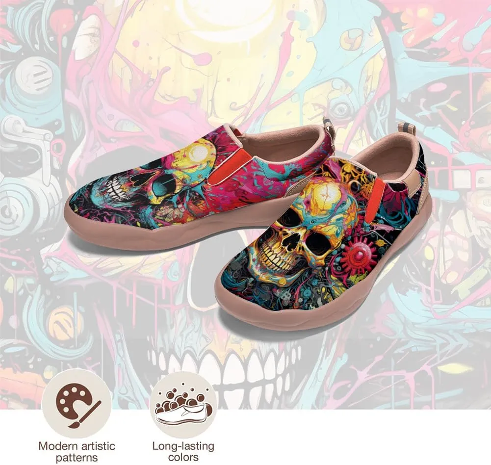 Women's Art Painted Loafers Slip-Ons Ladies Sneaker Soft Sole Anti-Slip Walking Travel Shoes