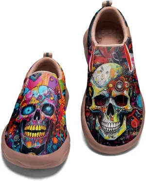 Women's Art Painted Loafers Slip-Ons Ladies Sneaker Soft Sole Anti-Slip Walking Travel Shoes
