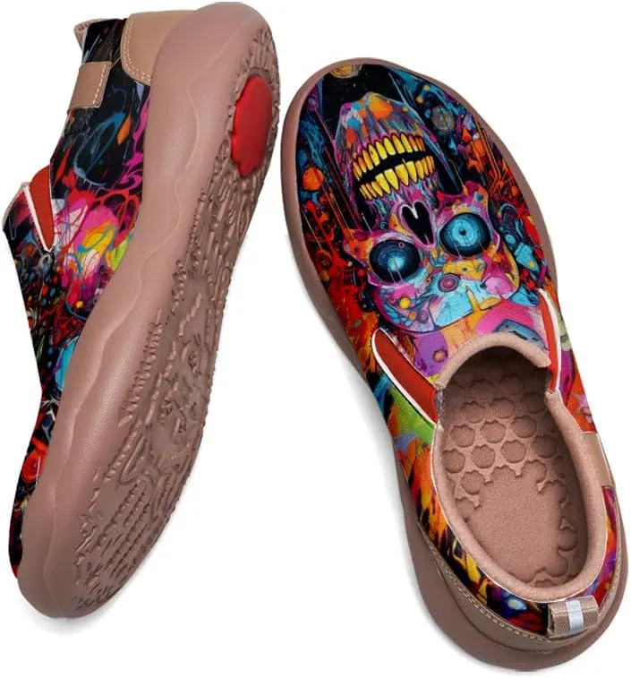 Women's Art Painted Loafers Slip-Ons Ladies Sneaker Soft Sole Anti-Slip Walking Travel Shoes