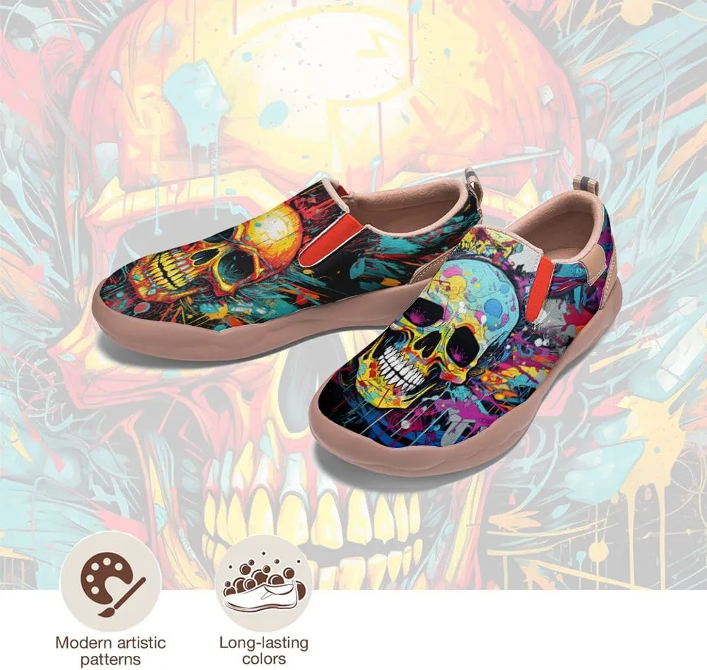 Women's Art Painted Loafers Slip-Ons Ladies Sneaker Soft Sole Anti-Slip Walking Travel Shoes