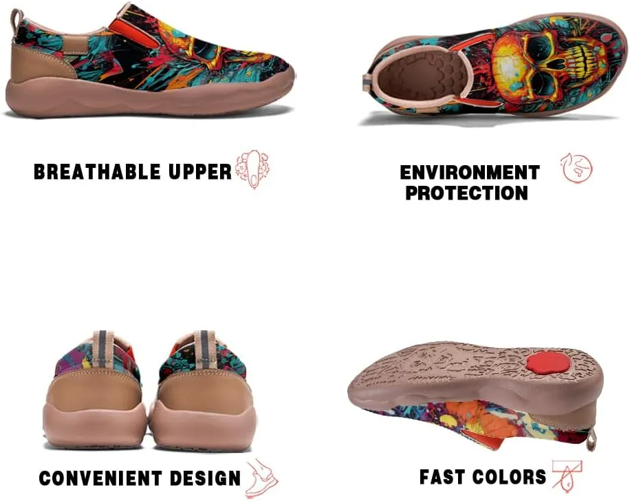 Women's Art Painted Loafers Slip-Ons Ladies Sneaker Soft Sole Anti-Slip Walking Travel Shoes