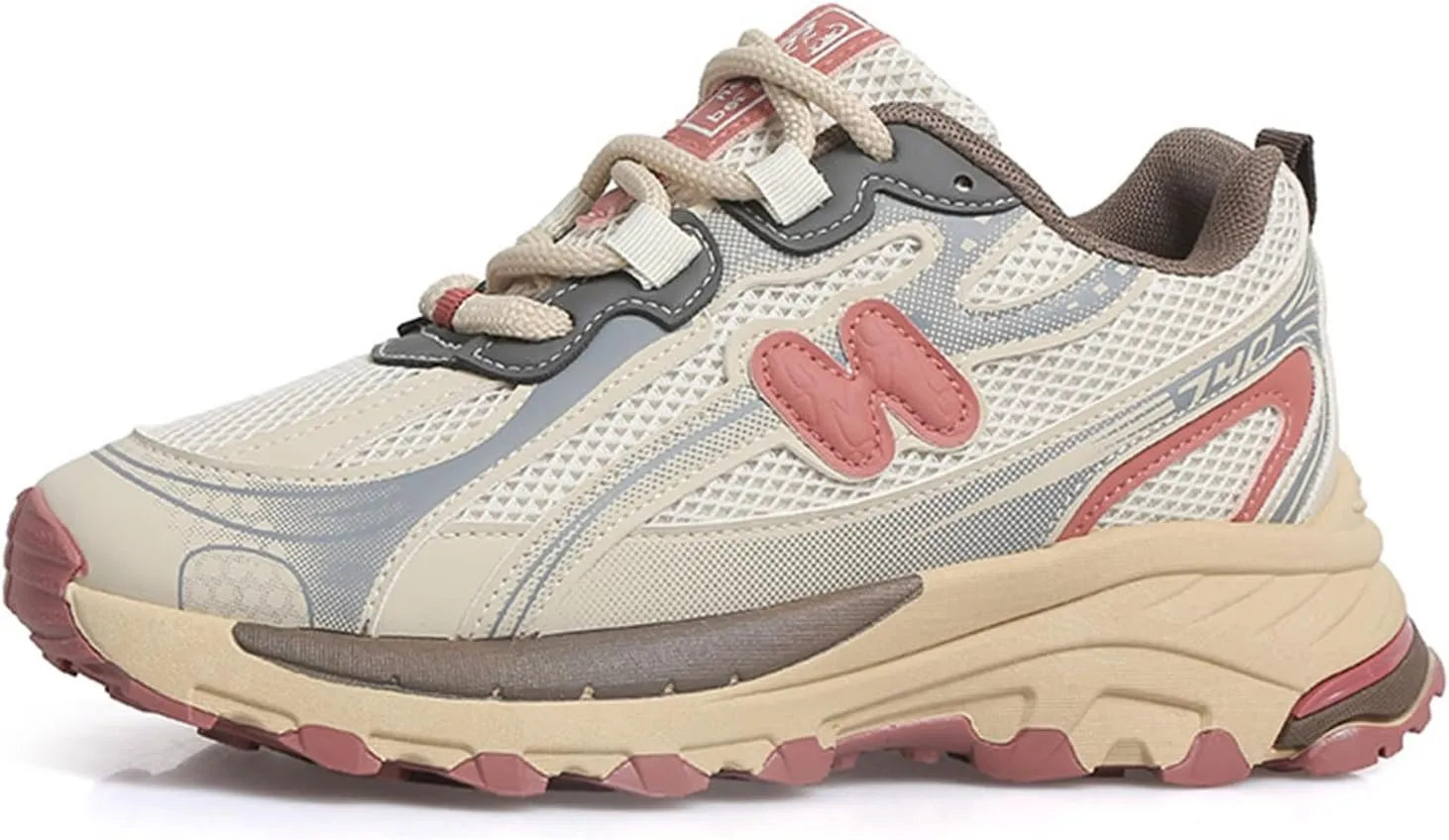 Women's Breathable Chunky Sneakers - Casual Lace-up Athletic Shoes with Thick Sole, Perfect for Spring/Autumn - Fashionable Trainers with Mesh
