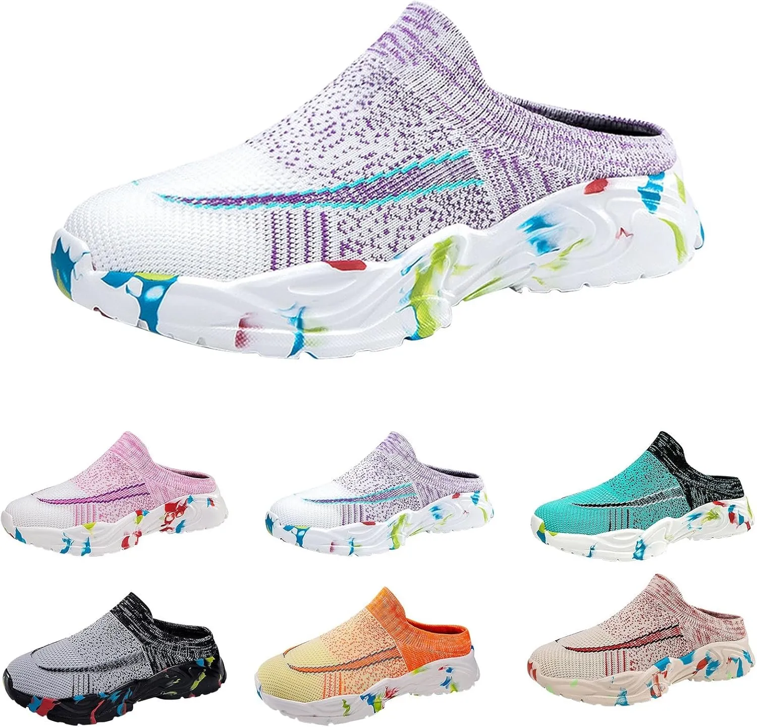 Womens Breathable Mesh Walking Mules Sneakers Running Shoes for Women High Top Ladies Casual Shoes Brown Sneakers Slip On Tennis Shoe Cross Trainer Shoe