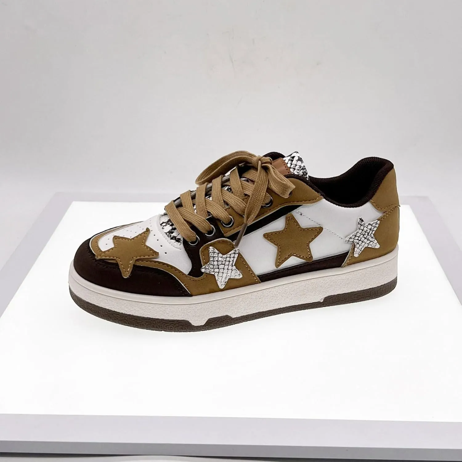 Womens Canvas Sneakers Comfy Color-Blocking Star Pattern Breathable Soft Walking Running Shoes Comfortable Tennis Shoes Non Slip Summer Spring Women's Sneakers