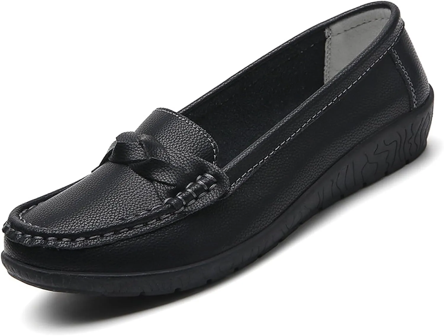 Women's Casual Genuine Leather Flat Loafers Slip ons Comfort Office Driving Round Toe Soft Sole Shoes Classic Dressy Moccasins Walking Shoes