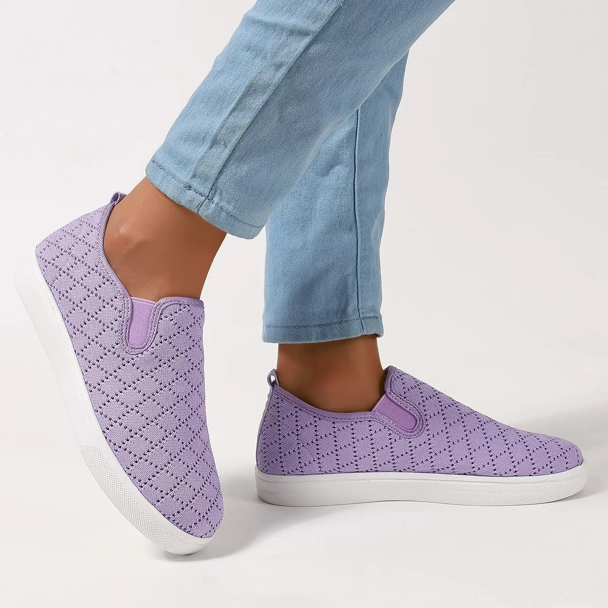 Women's Casual Slip On Sneaker Comfort Breathable Walking Loafer Flats Low Top Canvas Fashion Sneakers
