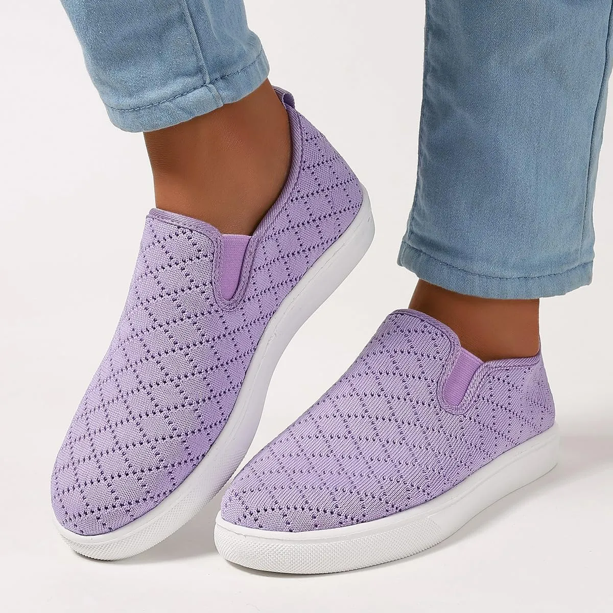Women's Casual Slip On Sneaker Comfort Breathable Walking Loafer Flats Low Top Canvas Fashion Sneakers