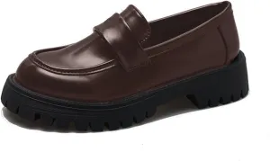 Women's Chunky Loafer 2025 Slip-Ons Shoes Casual Business Shoes Platform Loafers Lug Sole Penny Loafers