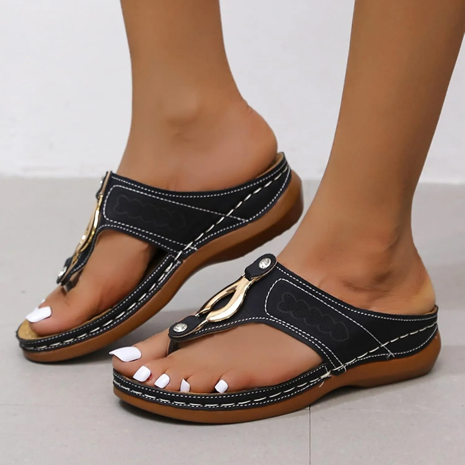 Women's Comfortable Sandals Beach Non Slip Slippers Breathable Slides Sandals Comfortable Walking Wedge Sandals