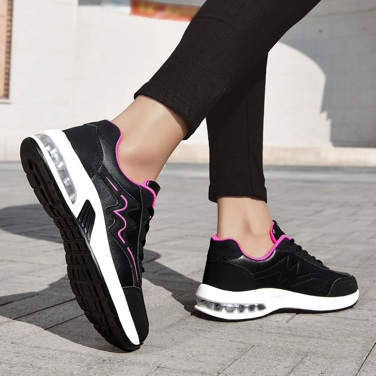 Women's Fashion Leather Lace Up Casual Sneakers Breathable Comfortable Running Shoes Shoes Women 990