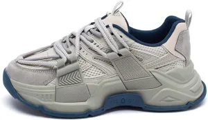 Women's Fashion Sneakers - Casual Platform Chunky Trainers with Breathable Mesh, Perfect for Spring and Autumn,Blue-35